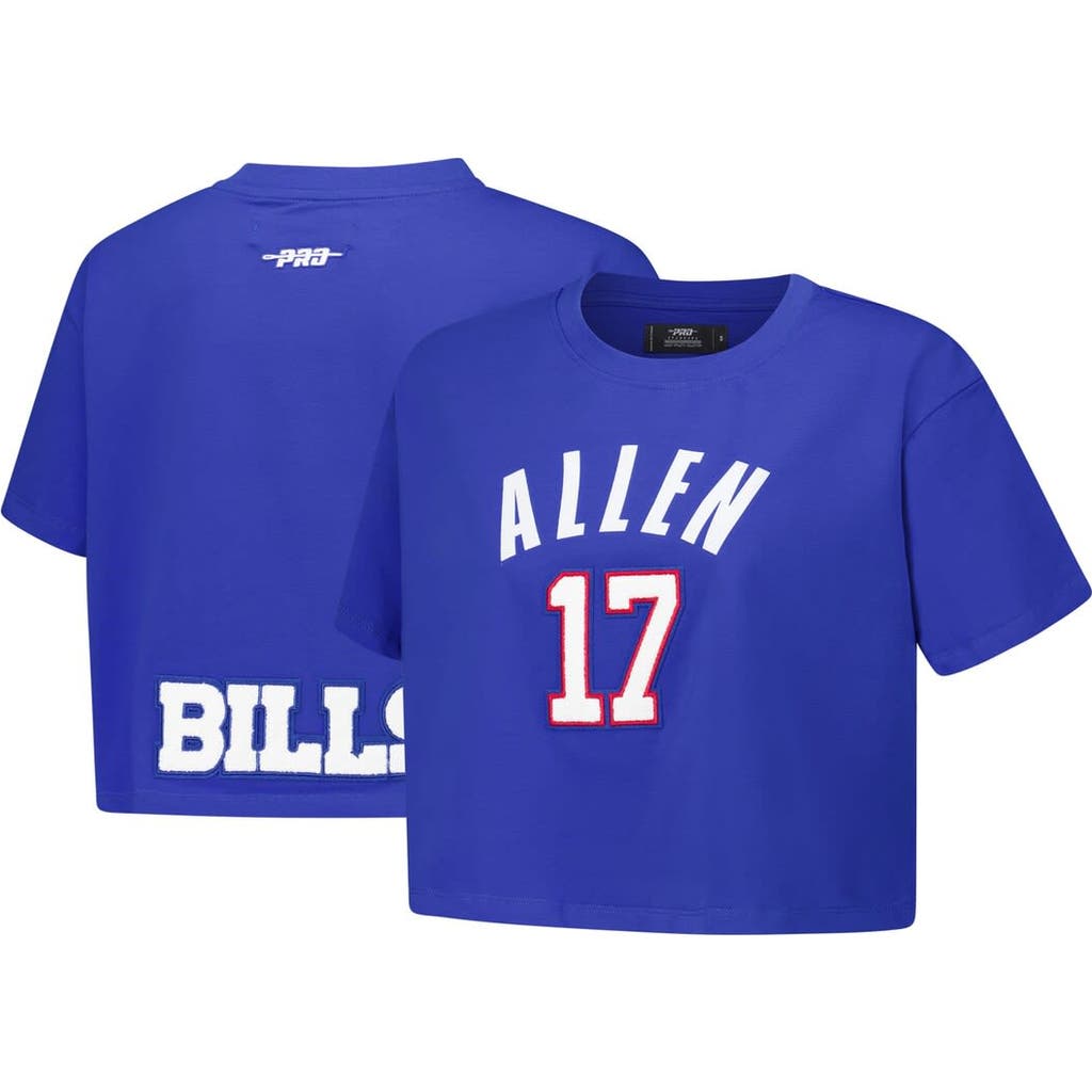 Pro Standard Josh Allen Royal Buffalo Bills Player Name & Number Cropped Boxy T-shirt In Blue