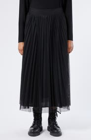 Marina Rinaldi Uscio Pleated Mesh Midi Skirt