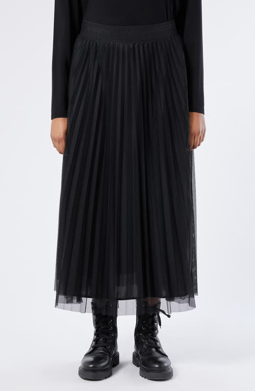 Marina Rinaldi Uscio Pleated Mesh Midi Skirt In Black