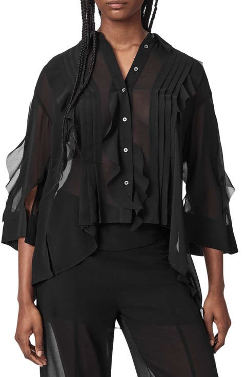 Minna Pleated Ruffle Shirt