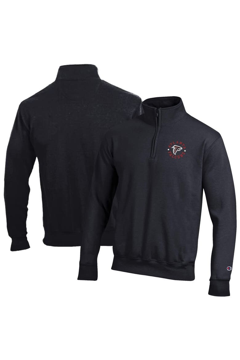Men's Champion Black Atlanta Falcons Powerblend Quarter-Zip Pullover, Main, color, Black