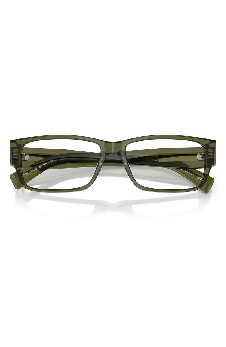 Prada 57mm Rectangular Optical Glasses, Alternate, color, Transparent Green