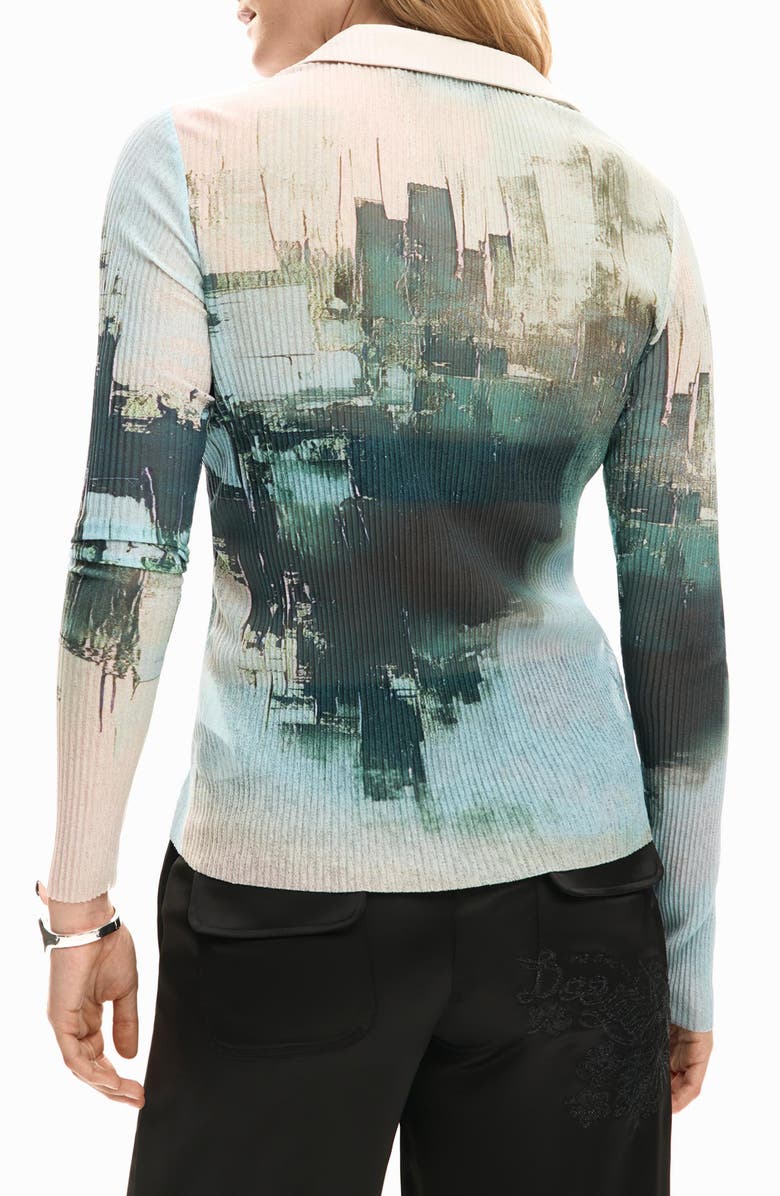 Desigual Rib Button-Up Shirt, Alternate, color, Gray