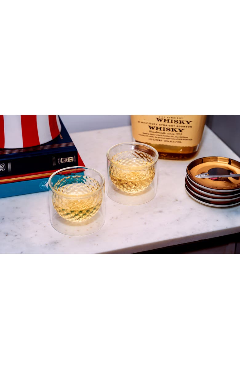 Kikkerland Design Set of 2 Golf Ball Glasses, Alternate, color, Multi