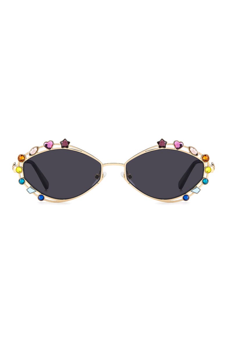 54mm Rectangular Sunglasses, Main, color, YELLOW GOLD/ GREY