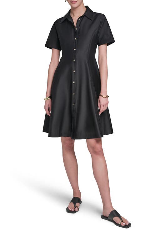 Short Sleeve Stretch Cotton Shirtdress