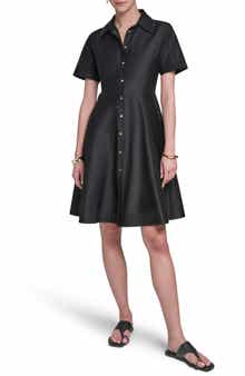 Short Sleeve Stretch Cotton Shirtdress