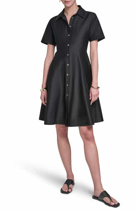 Short Sleeve Stretch Cotton Shirtdress