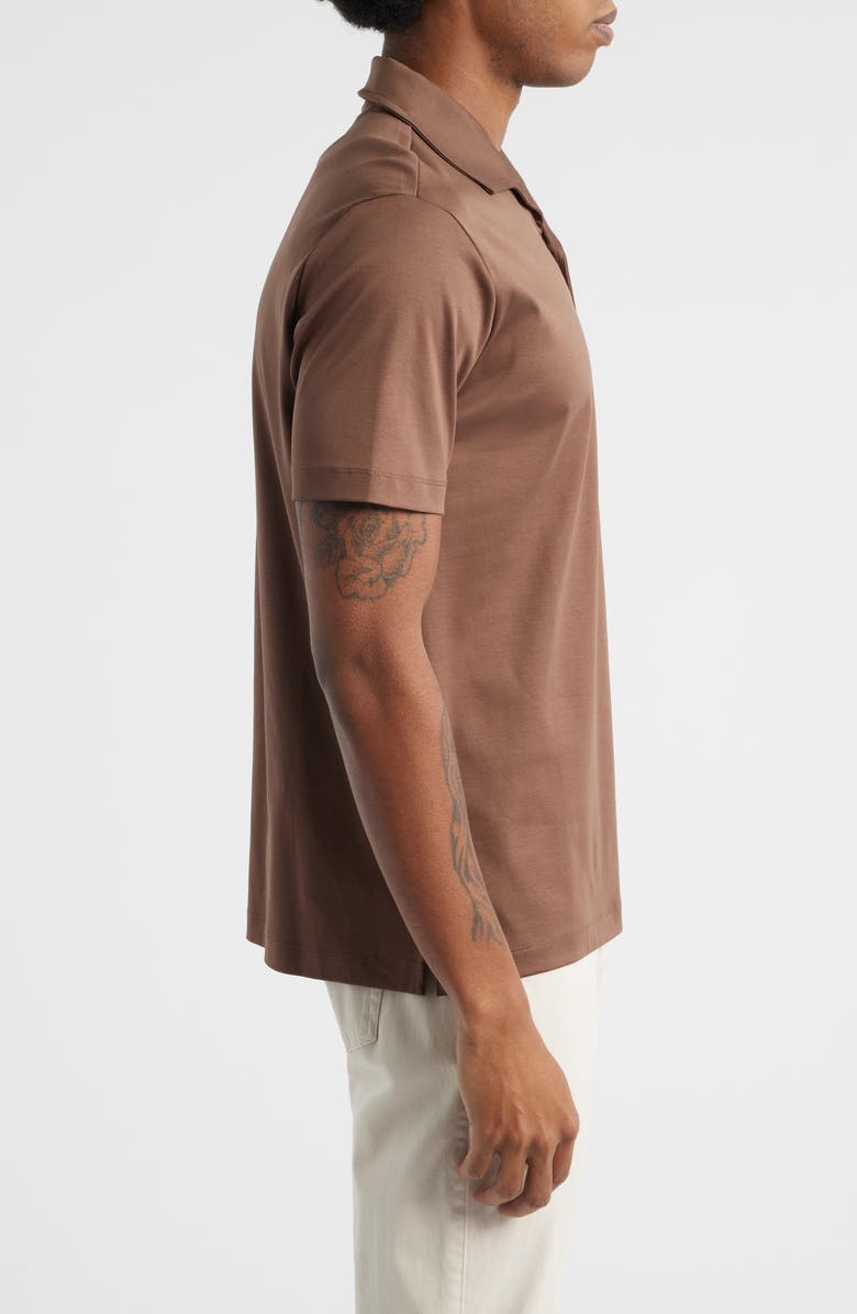 Aurélien AUR1 Solid Cotton Polo, Alternate, color, Chocolate