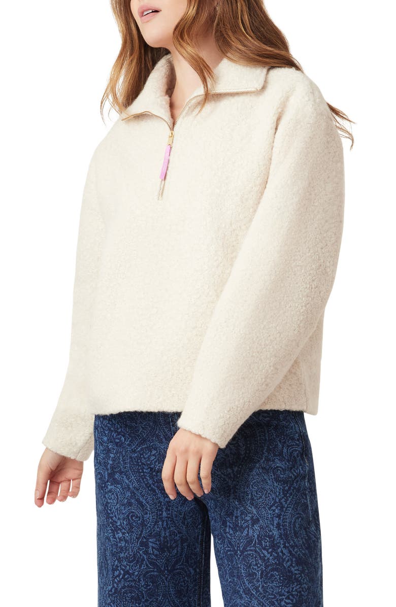 Scotch & Soda Quarter Zip Pullover, Alternate, color, Ivory Boucle