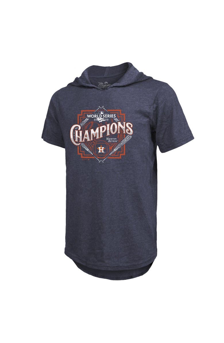 Majestic Threads Men's Majestic Threads Navy Houston Astros 2022 World Series Champions Suspect Short Sleeve Hoodie T-Shirt, Alternate, color, 