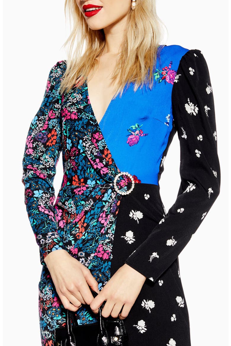Grand Estate Mix Midi Dress, Alternate, color, BLUE MULTI