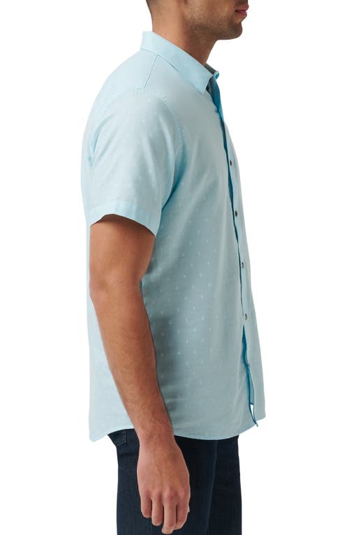 Travismathew Early Check In Cotton Button-up Shirt In Cory Blue