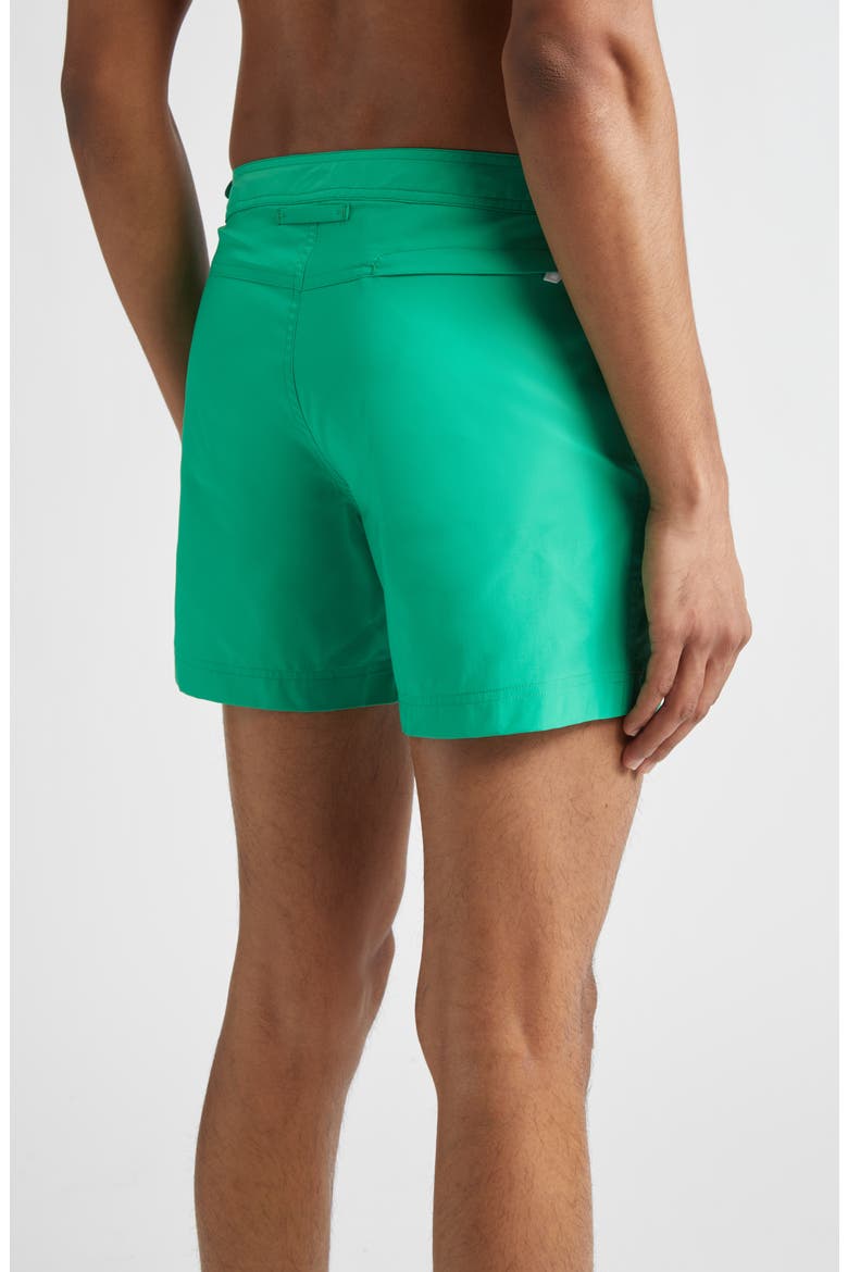 Microcompact Poplin Swim Trunks, Alternate, color, BRIGHT GREEN