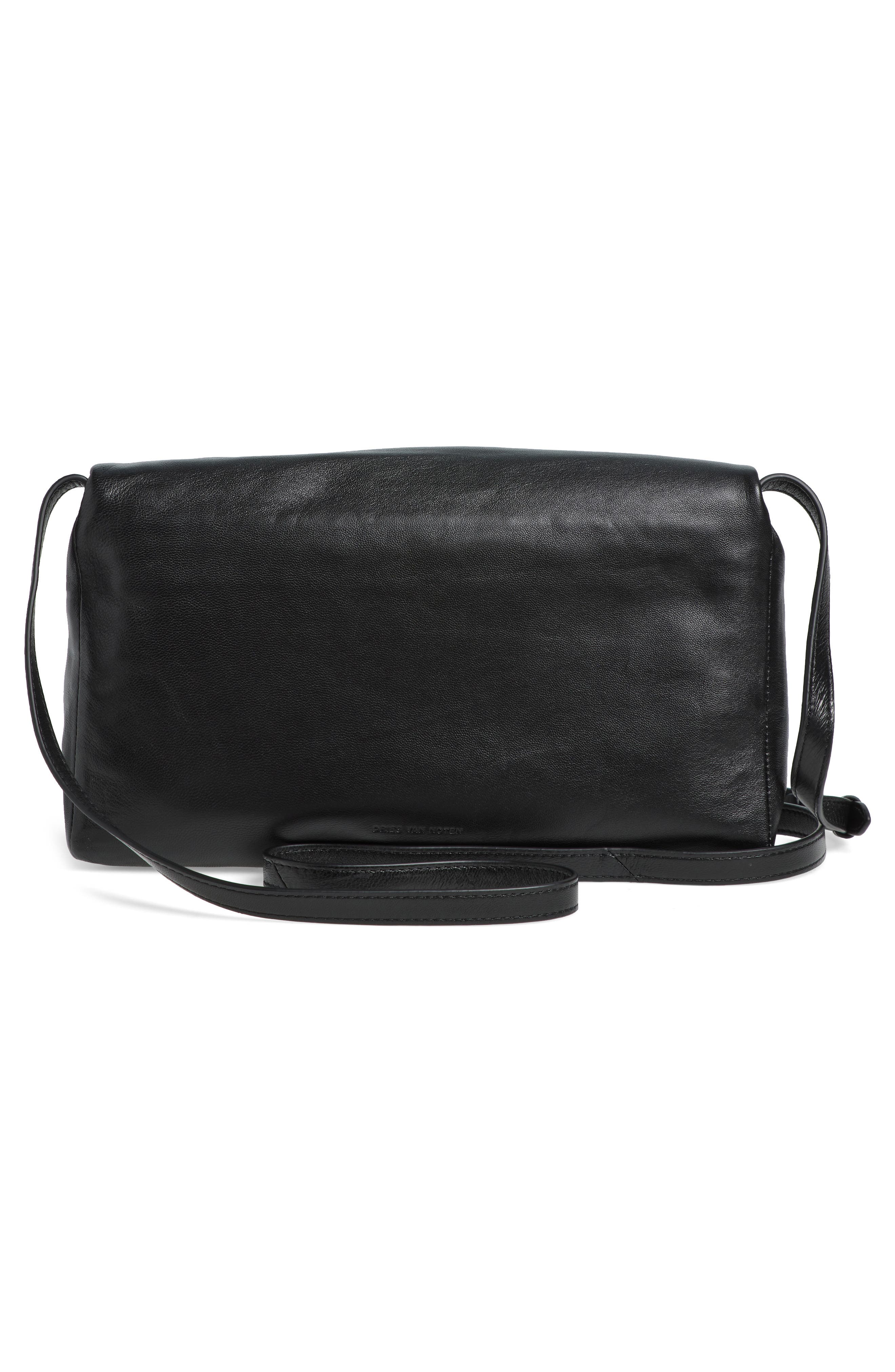 Dries Van Noten Medium Pleated Leather Shoulder Bag, Alternate, color, 