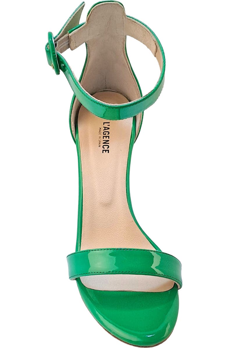 L'AGENCE Rosette Ankle Strap Sandal, Alternate, color, Bright Green