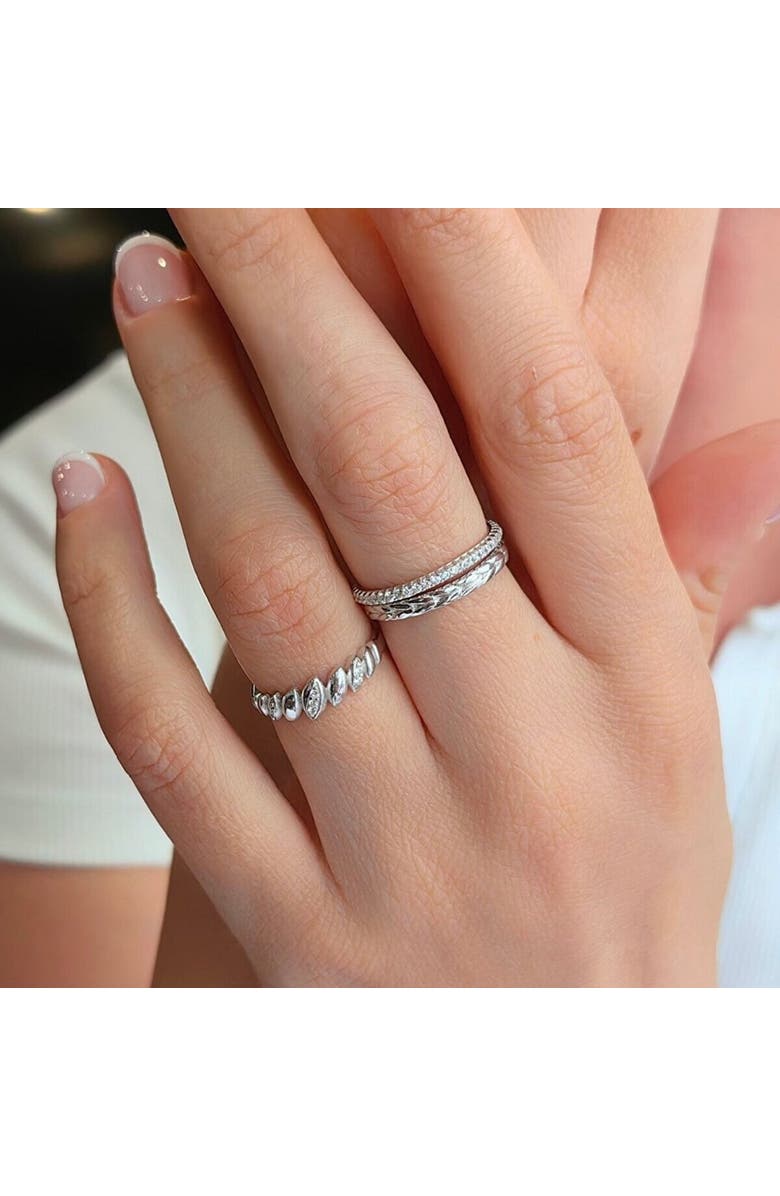 Spero London Lined Stones Marquise Sterling Silver Ring, Alternate, color, Gold