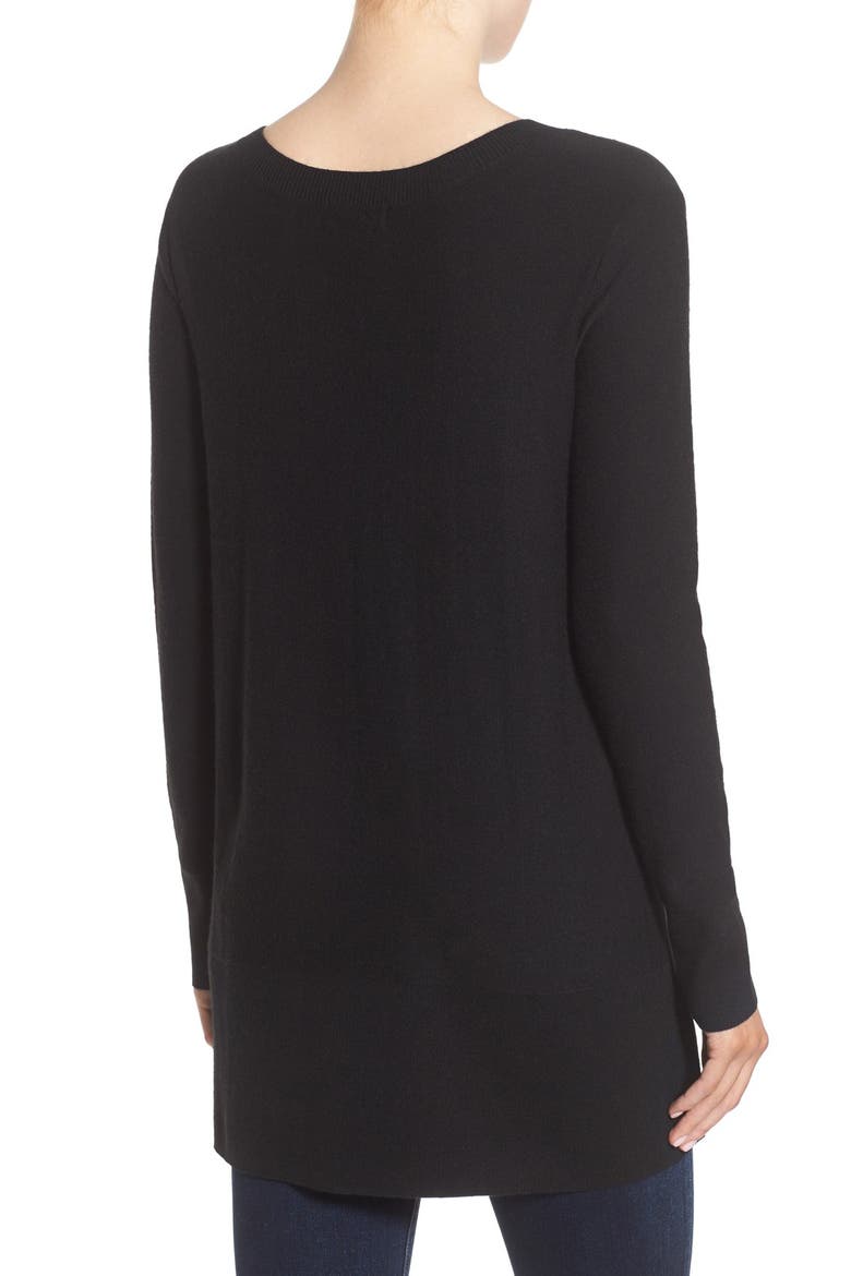 Side Slit Sweater, Alternate, color, BLACK