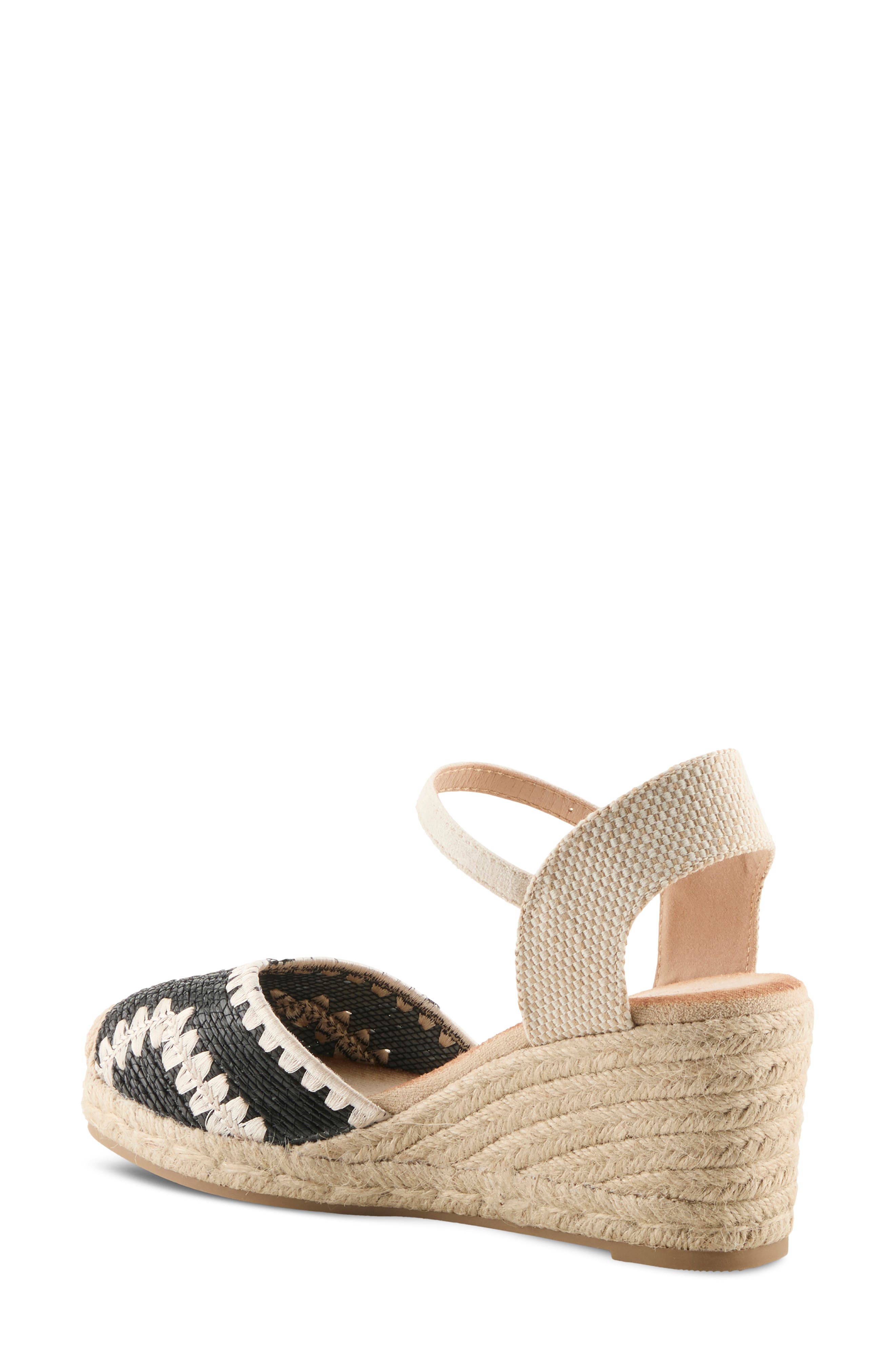 AZURA BY SPRING STEP Adrina Espadrille Wedge, Alternate, color, Black Multi