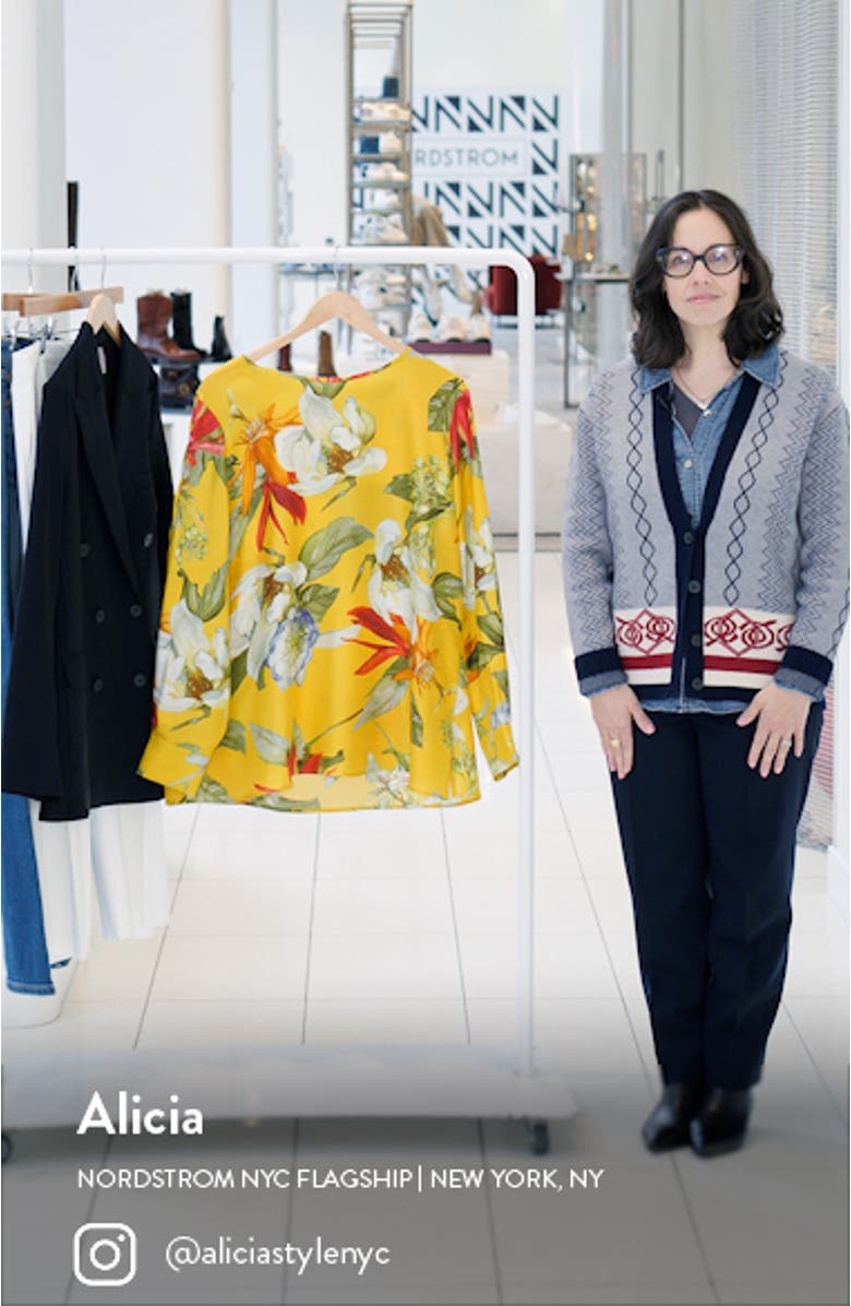 Leandro Floral Silk Twill Top, sales video thumbnail