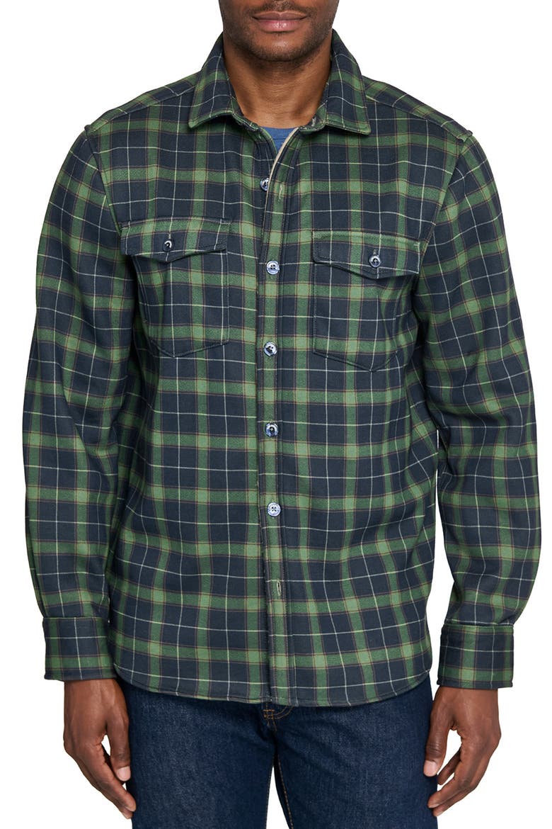 Plaid Shirt Jacket, Main, color, NAVY/GREEN
