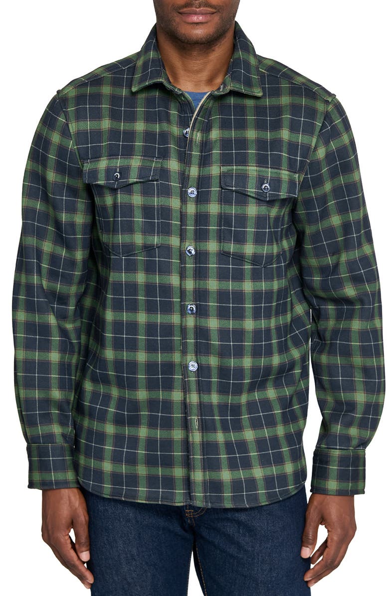 CONSTRUCT Plaid Shirt Jacket, Main, color, Navy/Green