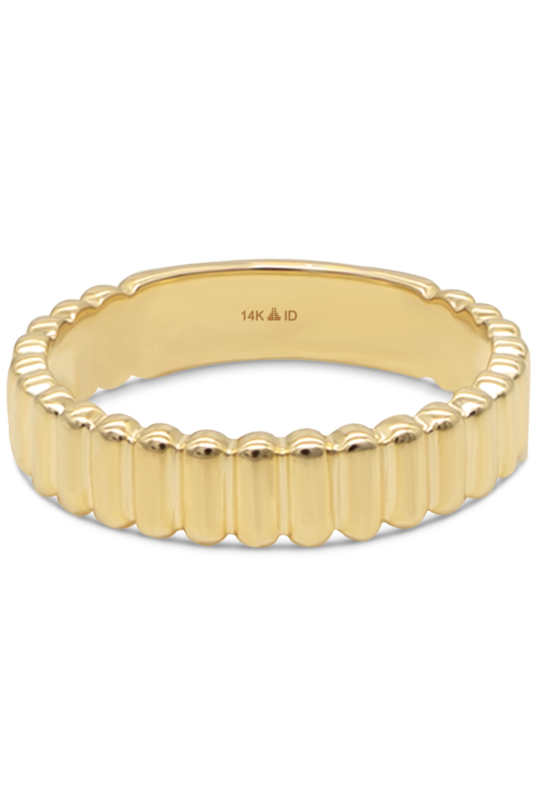 Ribbed Band Ring in 14K Gold, 5mm, Main, color, Yellow Gold