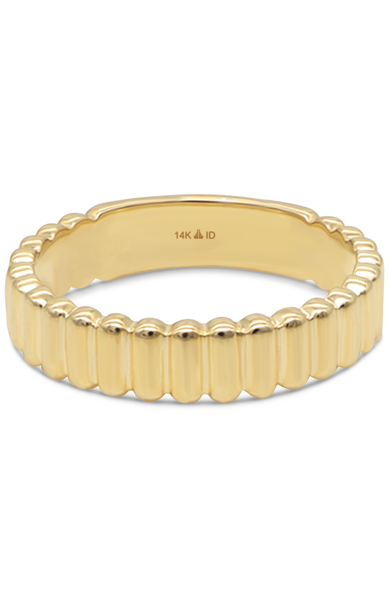 DEVATA Ribbed Band Ring in 14K Gold, 5mm, Main, color, Yellow Gold