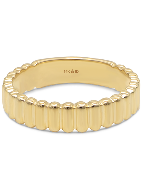 Ribbed Band Ring in 14K Gold, 5mm