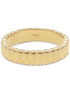 DEVATA Ribbed Band Ring in 14K Gold, 5mm