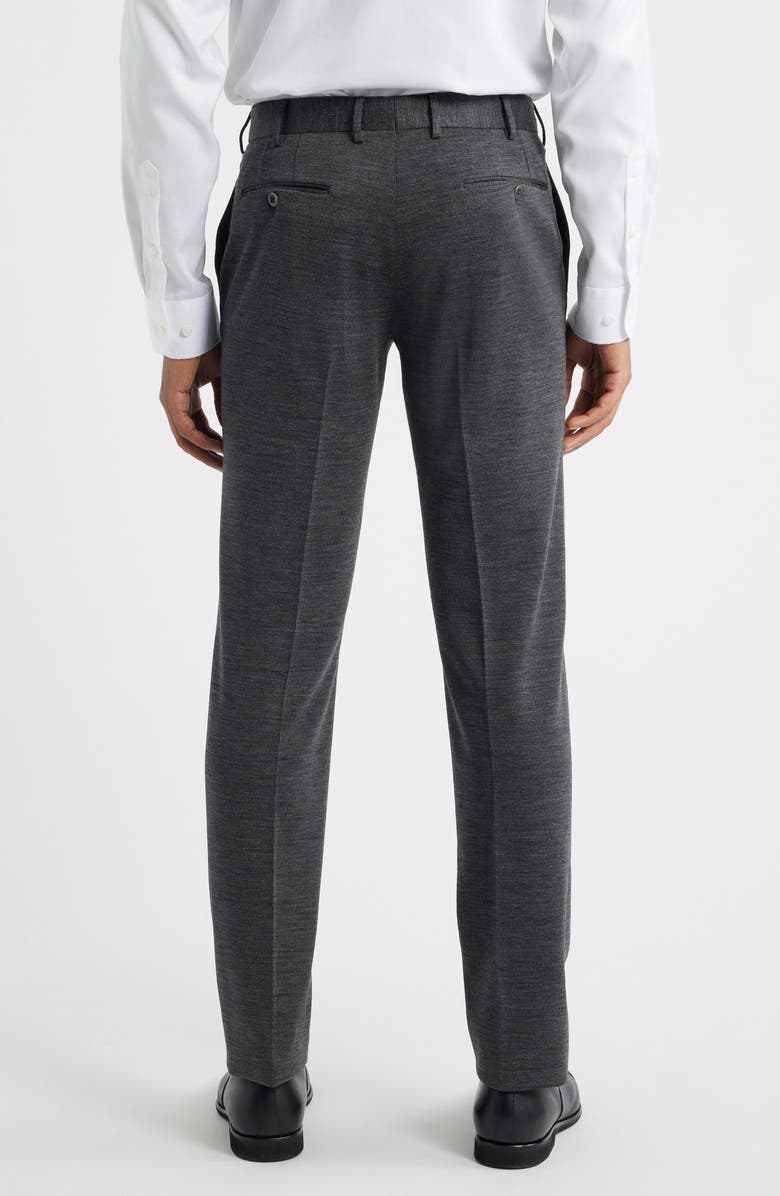 Zanella Parker Flat Front Wool Dress Pants, Alternate, color, Charcoal