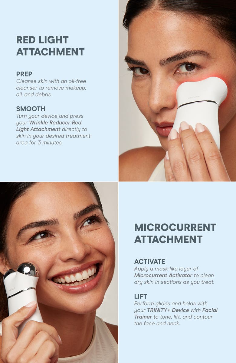 NuFACE<sup>®</sup> TRINITY+ Microcurrent Facial Toning Device with LED Red Light Attachment, Alternate, color,