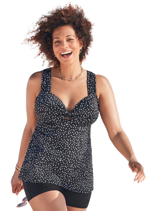 Longer Length Twist Front Tankini Top