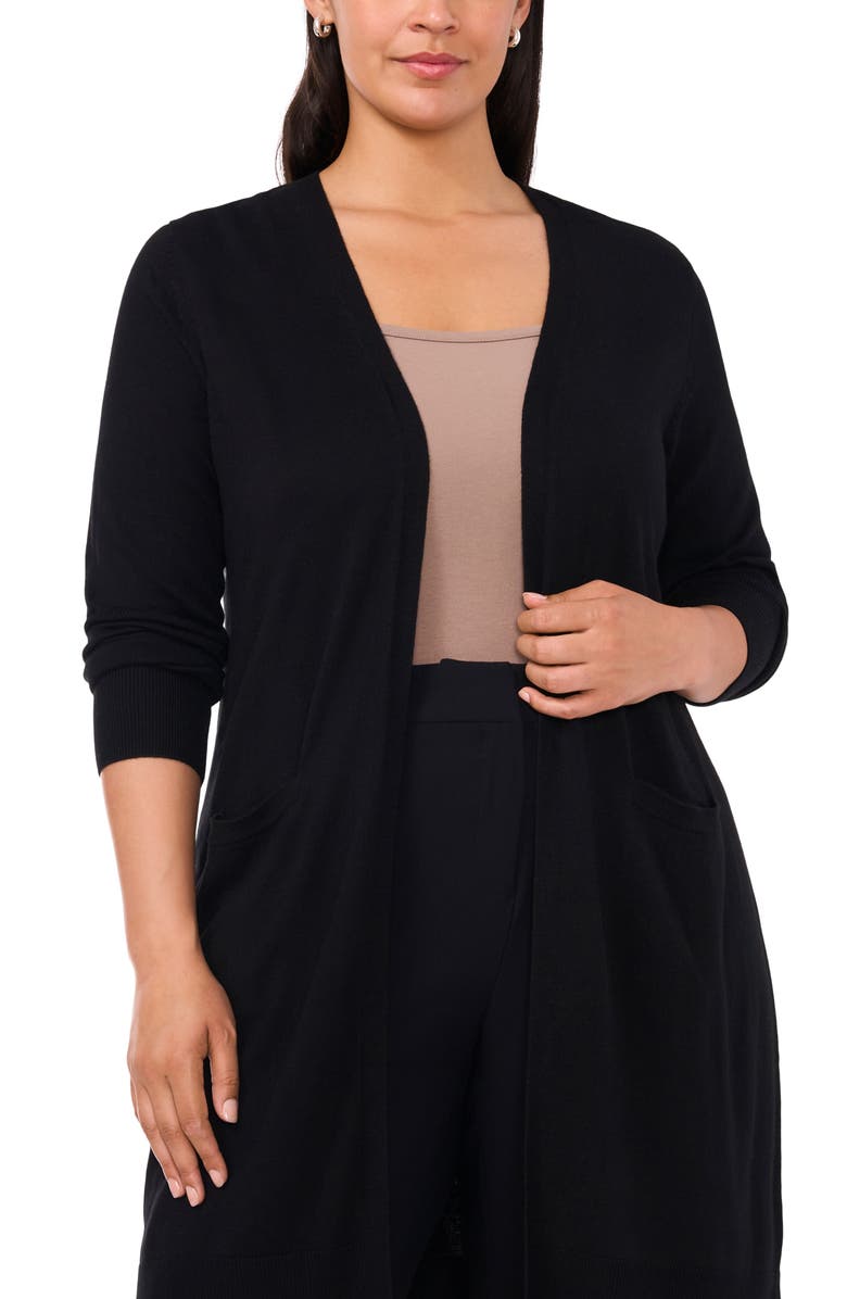Halogen<sup>®</sup> Open Front Longline Cardigan, Alternate, color, Rich Black