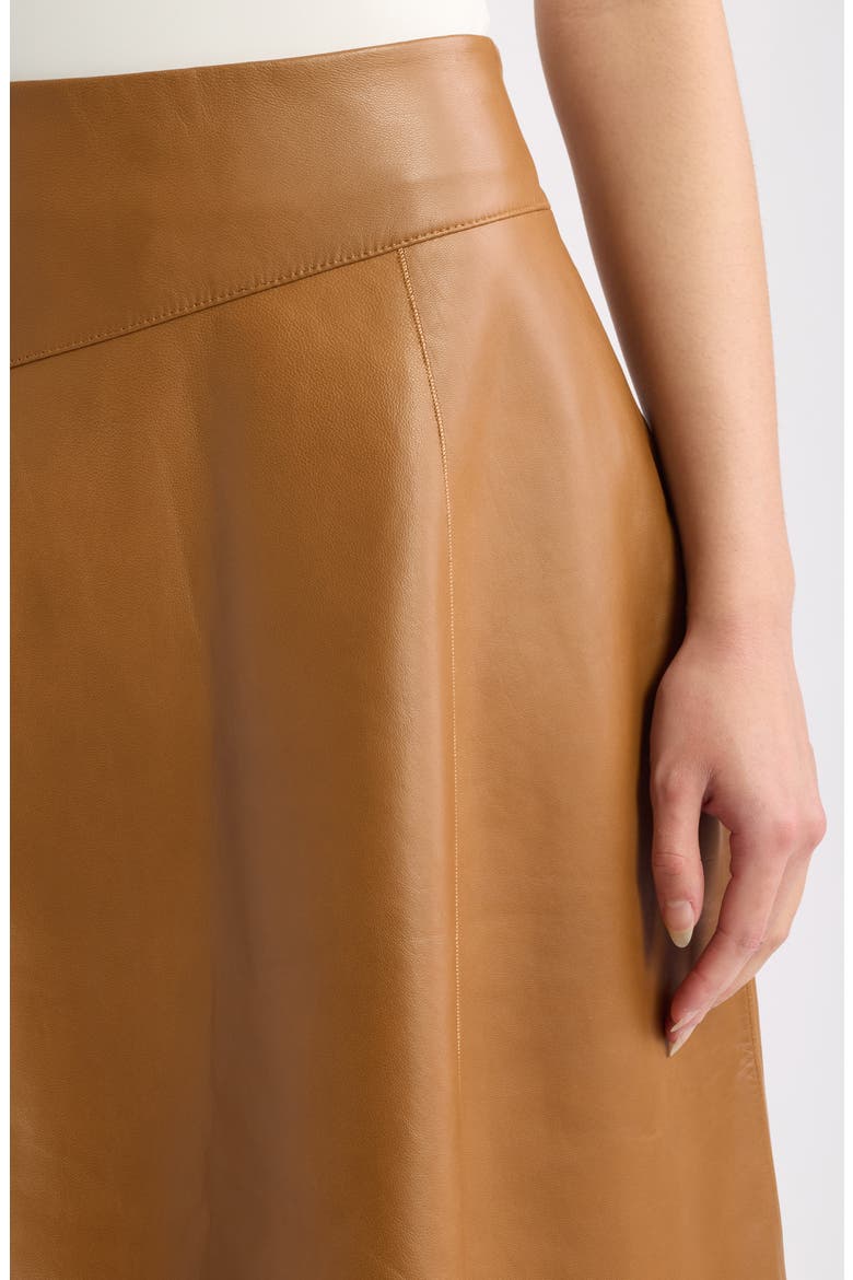 Sekana Leather Midi Skirt, Alternate, color, RUBBER