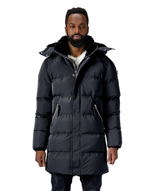 Woodpecker Penguin Long Length Quilted Coat In Black