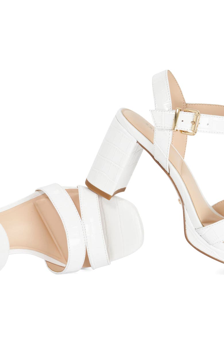 Dune London Manifesting Ankle Strap Platform Sandal, Alternate, color, White