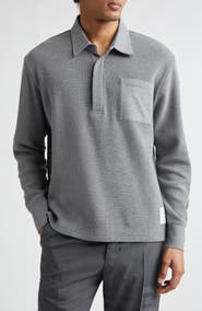 Thom Browne Waffle Knit Rugby Polo