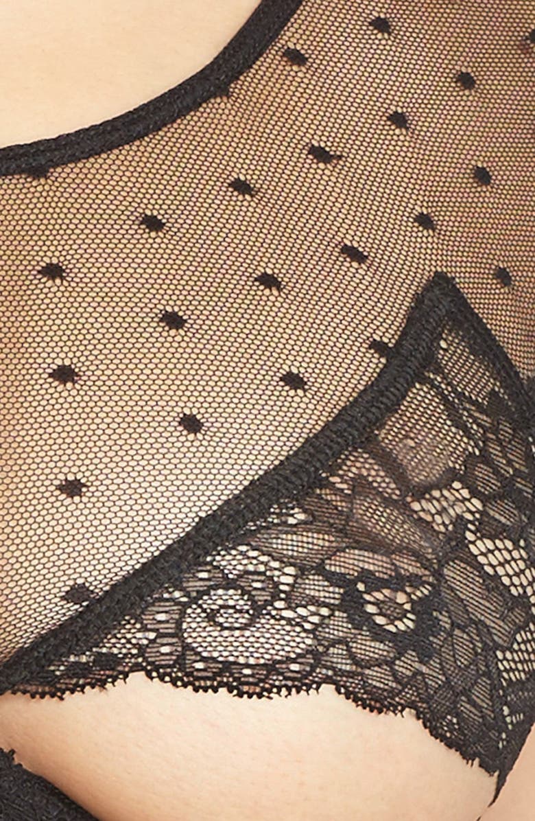 Honeydew Nichole Cap Sleeve Point d'Esprit Bralette, Alternate, color,