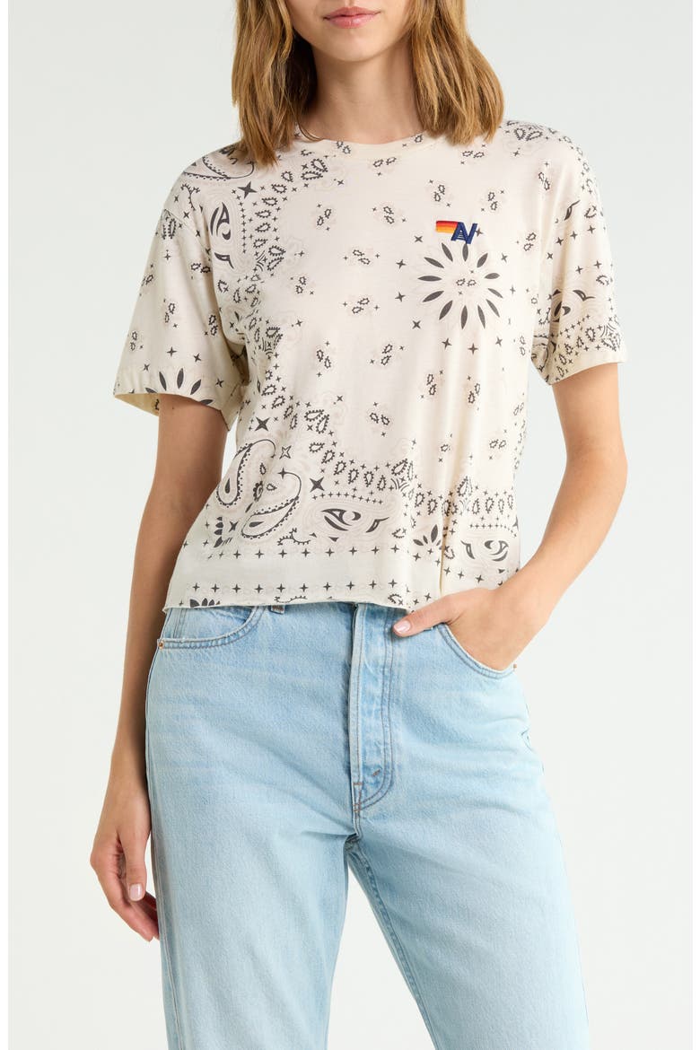 Bandana Boyfriend T-Shirt, Main, color, VINTAGE WHITE