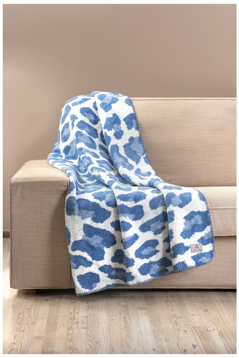Leopard Throw Blanket, Alternate, color, BLUE