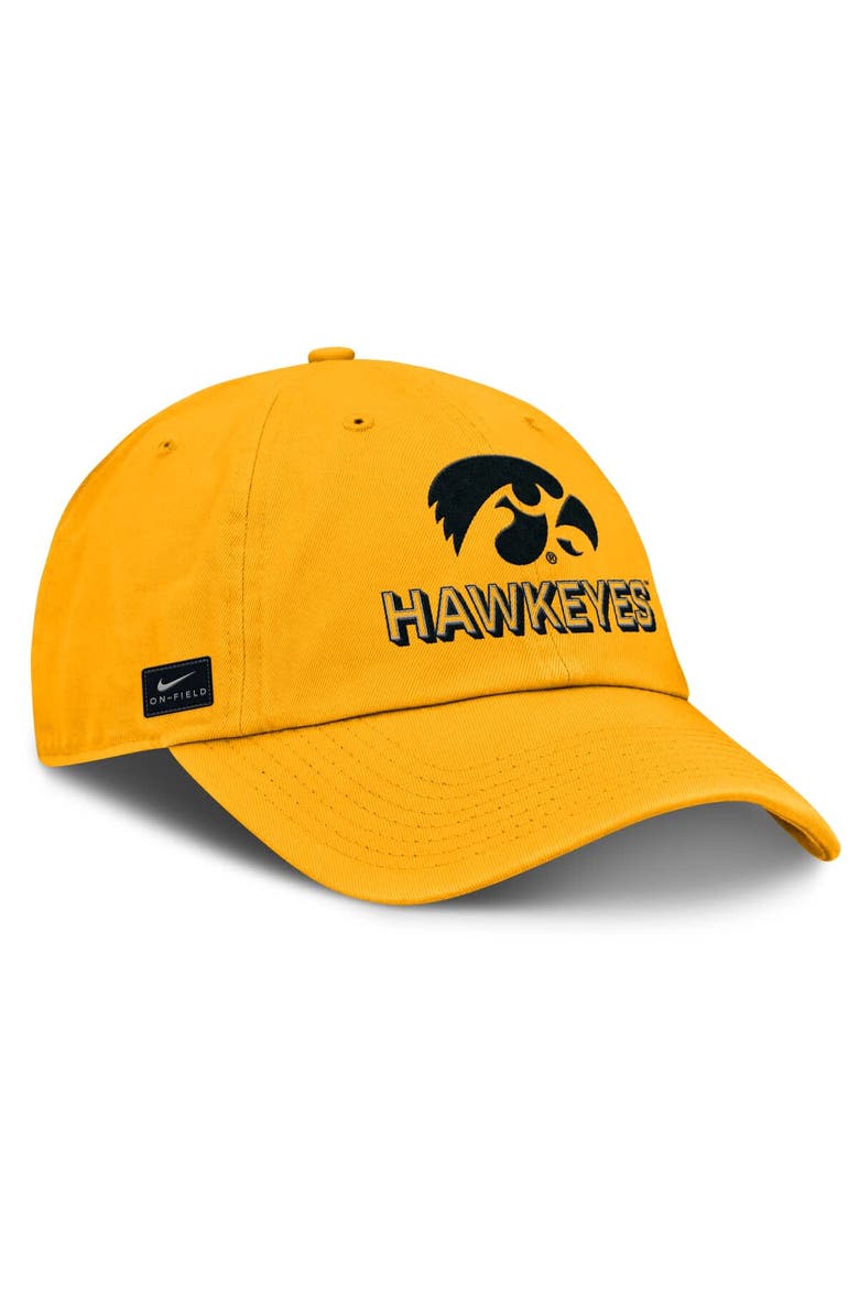 Men's Nike Gold Iowa Hawkeyes 2025 On-Field Club Adjustable Hat, Alternate, color, Gold