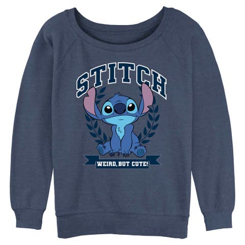Junior's Lilo & Stitch Weird But Cute Logo  Sweatshirt