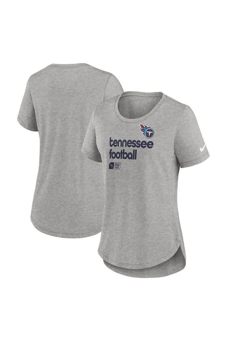 Women's Nike Heather Gray Tennessee Titans Team Shout Out Tri-Blend T-Shirt, Alternate, color, Heather Gray