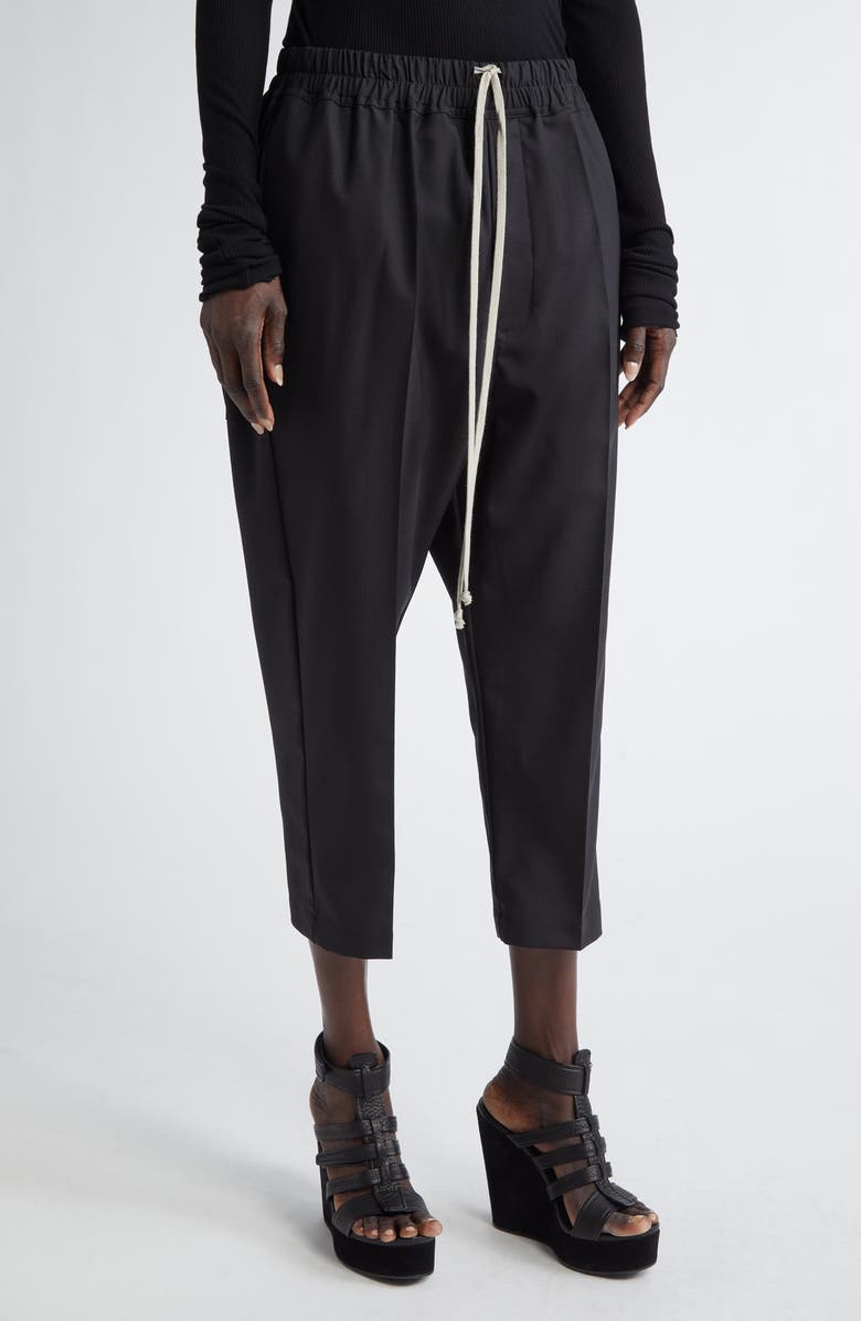 Rick Owens Hollywood Astaires Crop Drawstring Pants, Main, color, 