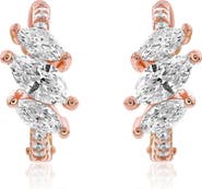 SUZY LEVIAN Marquis Cubic Zirconia Huggie Hoop Earrings