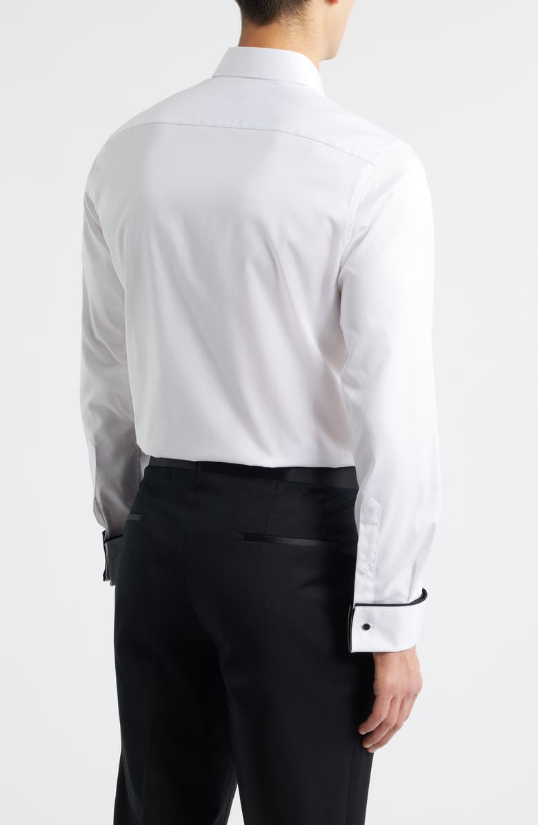 1863 by Eterna Slim Fit White Non-Iron Cotton Twill Tuxedo Shirt, Alternate, color, White