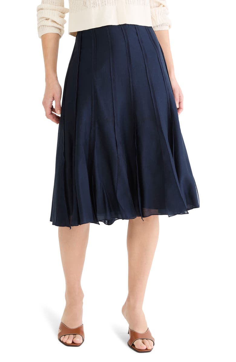 NIC+ZOE Batiste Flirt Ruffle A-Line Skirt, Main, color, Dark Indigo