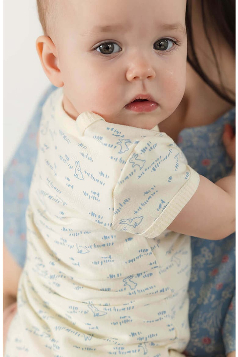 Organic Cotton Short Sleeve Bodysuit, Alternate, color, Bunny Hop