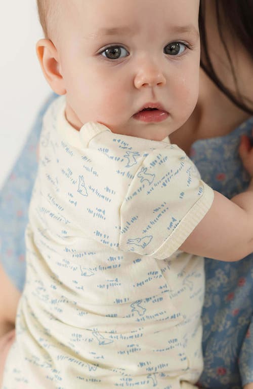 Mightly Organic Cotton Short Sleeve Bodysuit In Bunny Hop